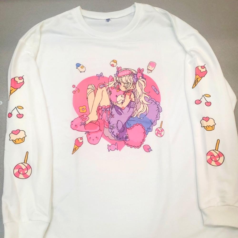 Sleepy Goth Anime Girl Long Sleeve